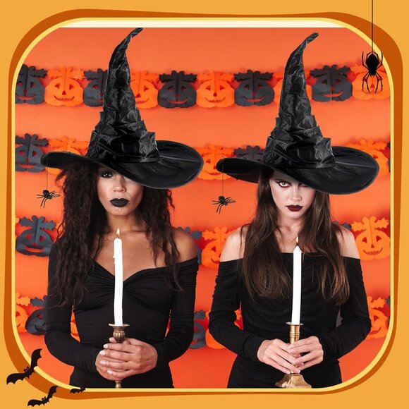 Women Halloween Witch Hat with Spiders Costume Accessory for Party Cosplay - Picture 7 of 7